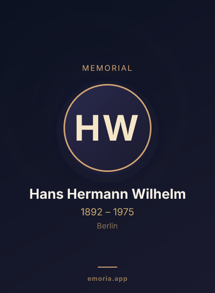 Memorial portrait of Hans Hermann Wilhelm