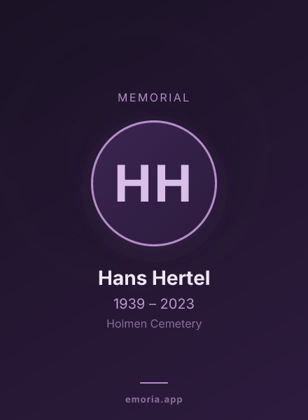 Memorial portrait of Hans Hertel