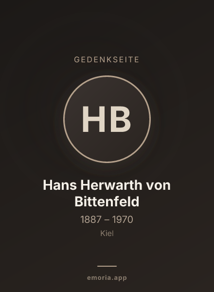 Gedenkportrait von Hans Herwarth von Bittenfeld
