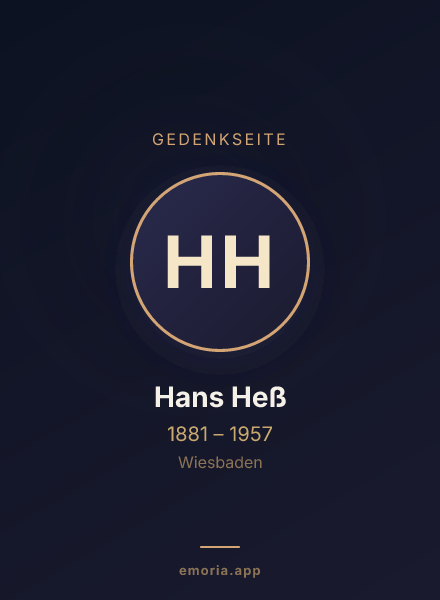 Gedenkportrait von Hans Heß