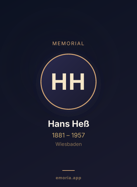 Memorial portrait of Hans Heß