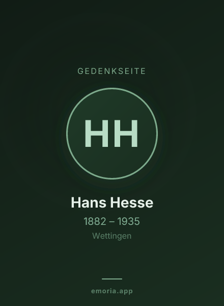Gedenkportrait von Hans Hesse