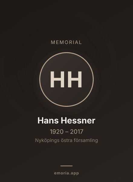 Memorial portrait of Hans Hessner