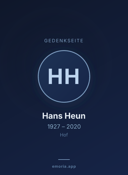 Gedenkportrait von Hans Heun