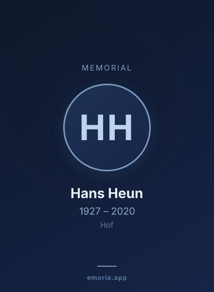 Memorial portrait of Hans Heun