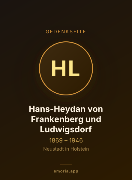 Gedenkportrait von Hans-Heydan von Frankenberg und Ludwigsdorf