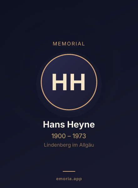 Memorial portrait of Hans Heyne