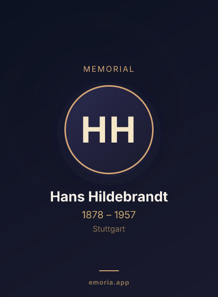 Memorial portrait of Hans Hildebrandt