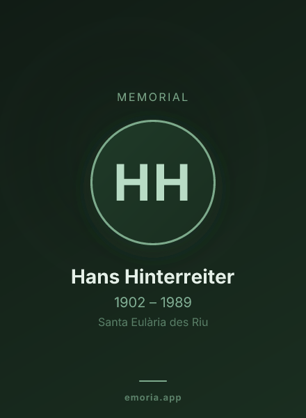 Memorial portrait of Hans Hinterreiter