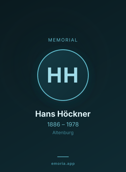 Memorial portrait of Hans Höckner