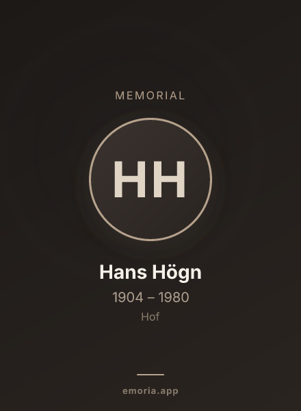Memorial portrait of Hans Högn
