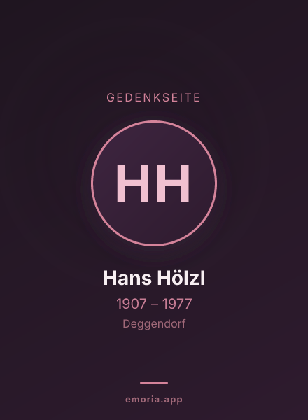 Gedenkportrait von Hans Hölzl