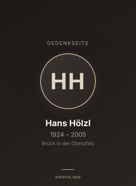 Gedenkportrait von Hans Hölzl