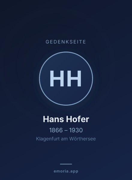 Gedenkportrait von Hans Hofer