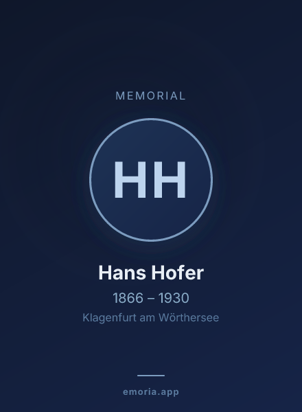 Memorial portrait of Hans Hofer
