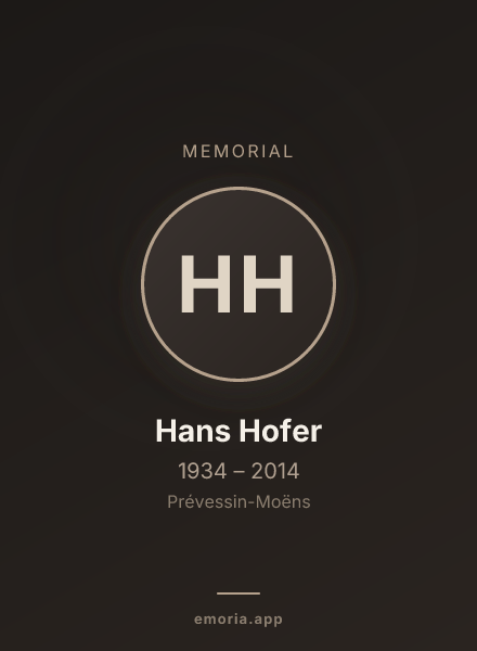 Memorial portrait of Hans Hofer
