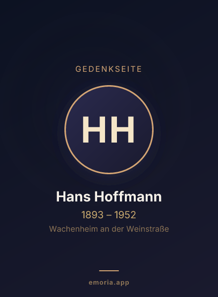 Gedenkportrait von Hans Hoffmann