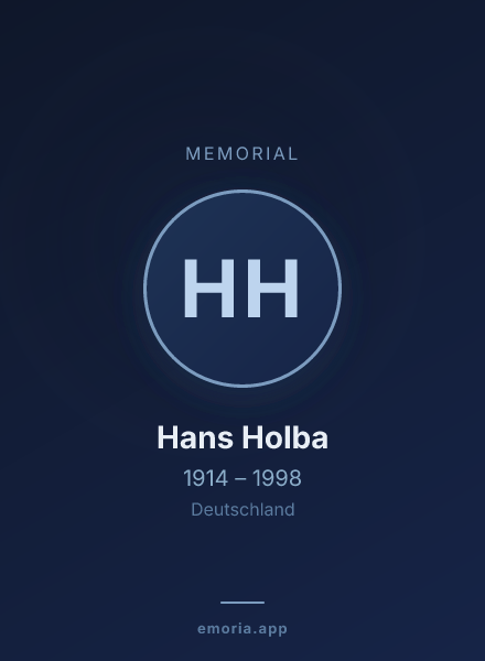 Memorial portrait of Hans Holba