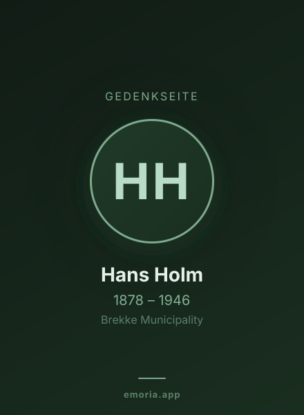 Gedenkportrait von Hans Holm