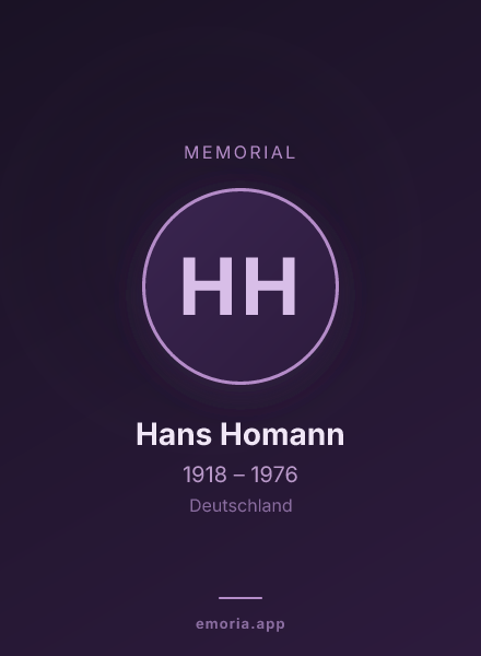 Memorial portrait of Hans Homann