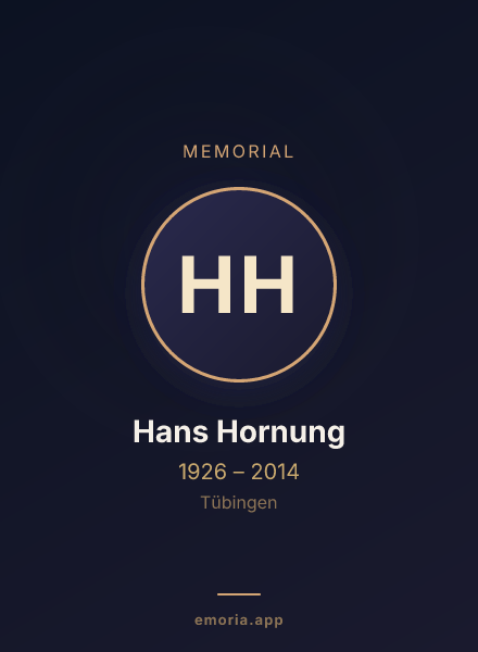 Memorial portrait of Hans Hornung