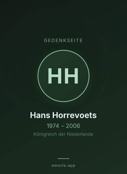 Gedenkportrait von Hans Horrevoets