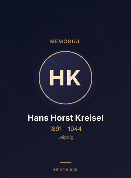 Memorial portrait of Hans Horst Kreisel
