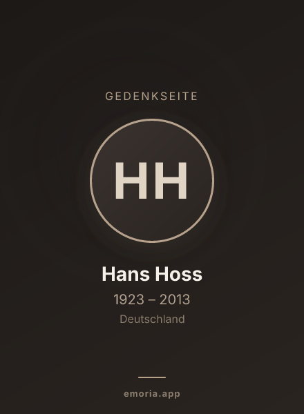 Gedenkportrait von Hans Hoss