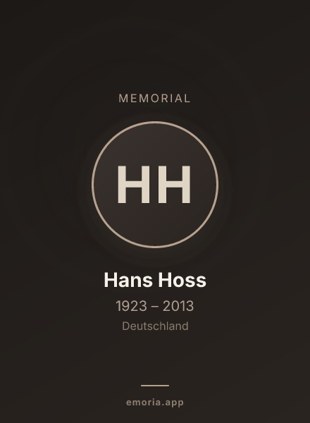 Memorial portrait of Hans Hoss