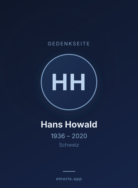 Gedenkportrait von Hans Howald