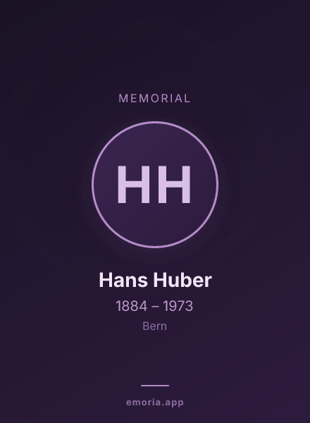 Memorial portrait of Hans Huber