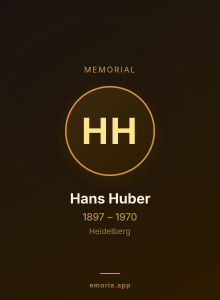 Memorial portrait of Hans Huber