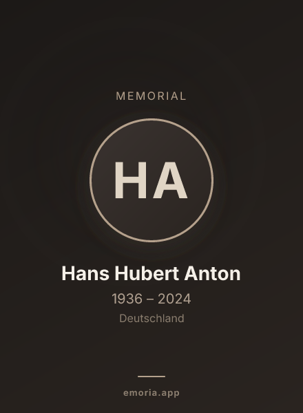 Memorial portrait of Hans Hubert Anton