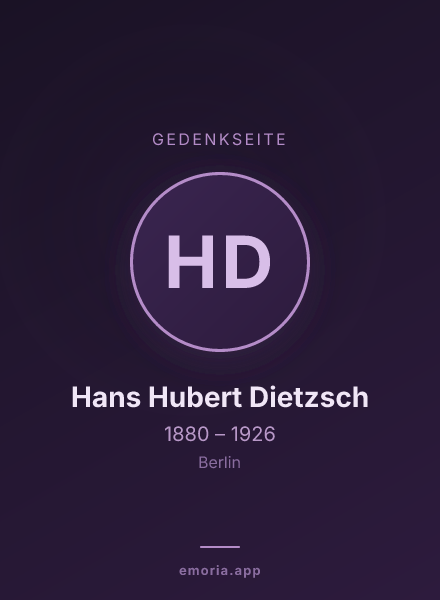 Gedenkportrait von Hans Hubert Dietzsch