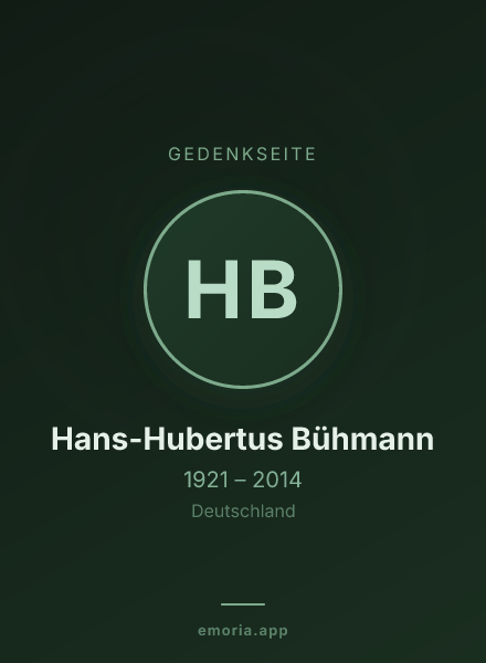 Gedenkportrait von Hans-Hubertus Bühmann