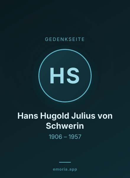 Gedenkportrait von Hans Hugold Julius von Schwerin