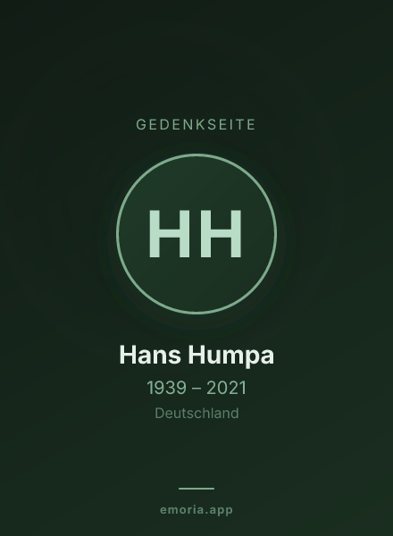 Gedenkportrait von Hans Humpa