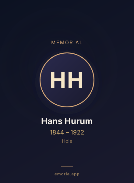 Memorial portrait of Hans Hurum