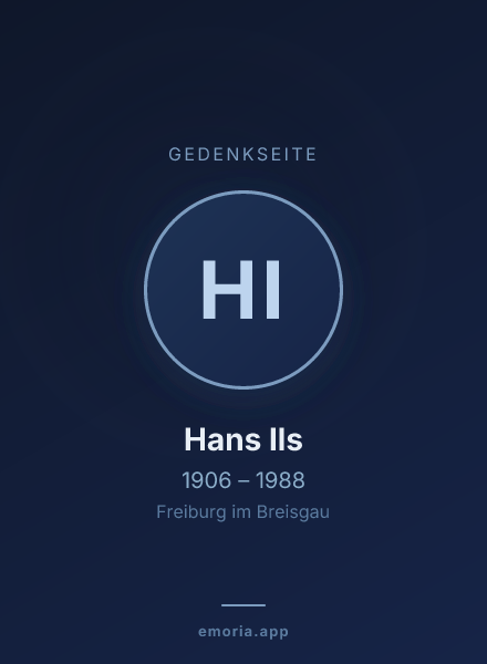 Gedenkportrait von Hans Ils