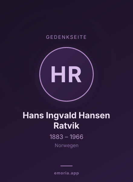 Gedenkportrait von Hans Ingvald Hansen Ratvik