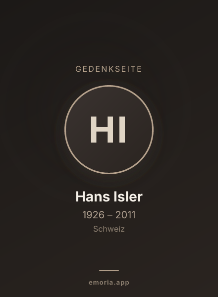 Gedenkportrait von Hans Isler