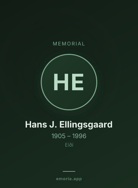 Memorial portrait of Hans J. Ellingsgaard