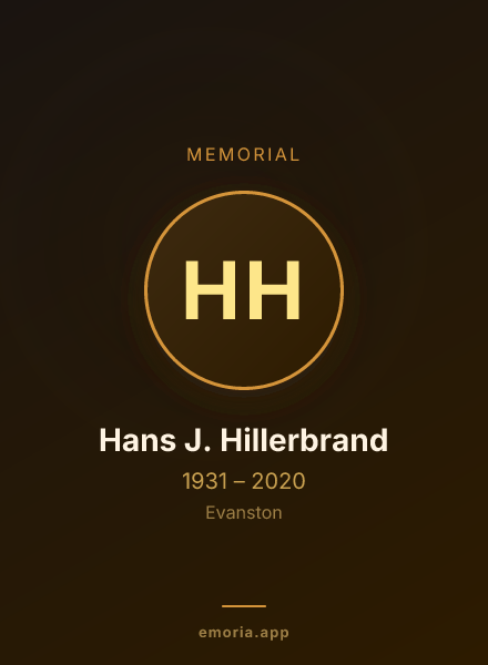 Memorial portrait of Hans J. Hillerbrand
