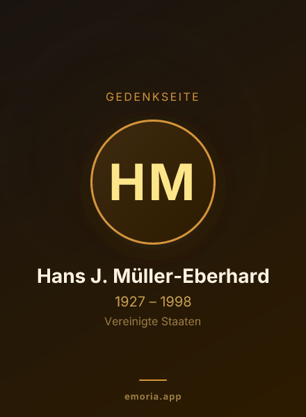 Gedenkportrait von Hans J. Müller-Eberhard