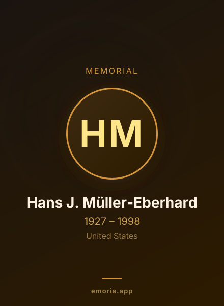 Memorial portrait of Hans J. Müller-Eberhard