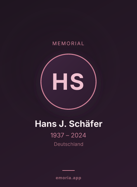 Memorial portrait of Hans J. Schäfer