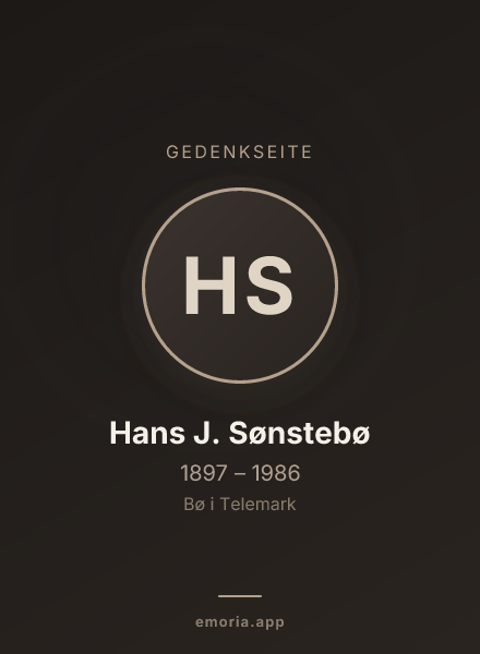 Gedenkportrait von Hans J. Sønstebø