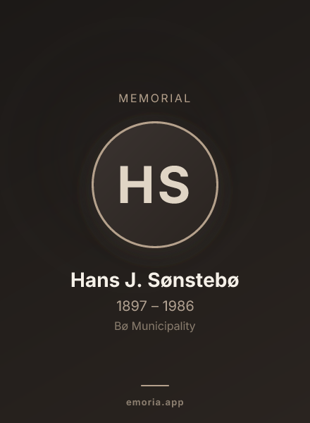 Memorial portrait of Hans J. Sønstebø