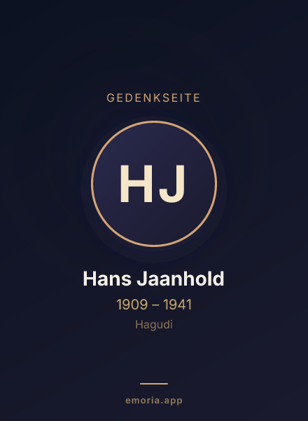 Gedenkportrait von Hans Jaanhold