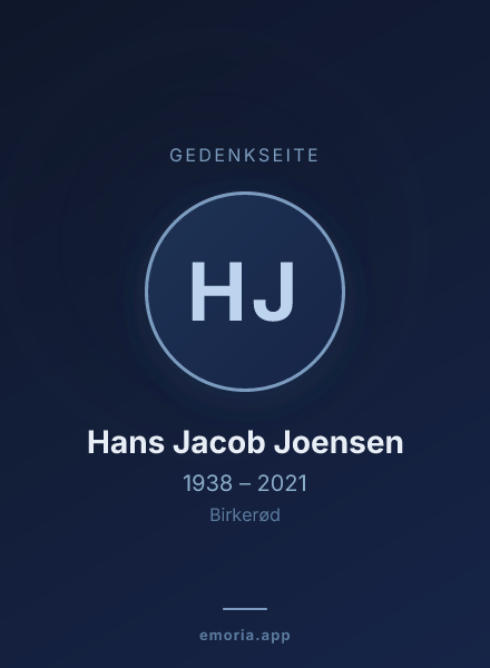 Gedenkportrait von Hans Jacob Joensen
